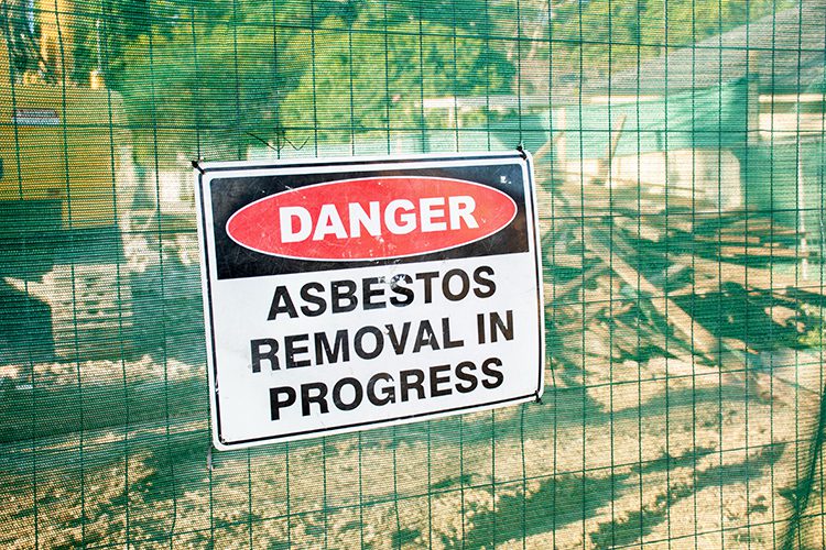 asbestos removal sign demolition
