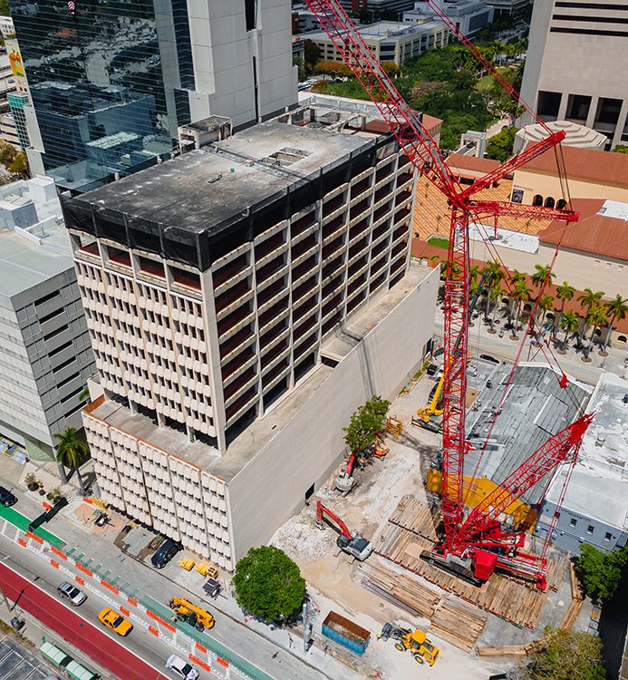 Crane at Miami demolition project