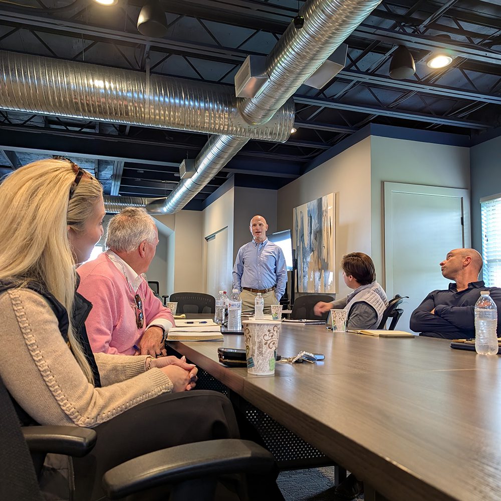 Attendees at a luncheon listening to the presentation from Cass Gibson